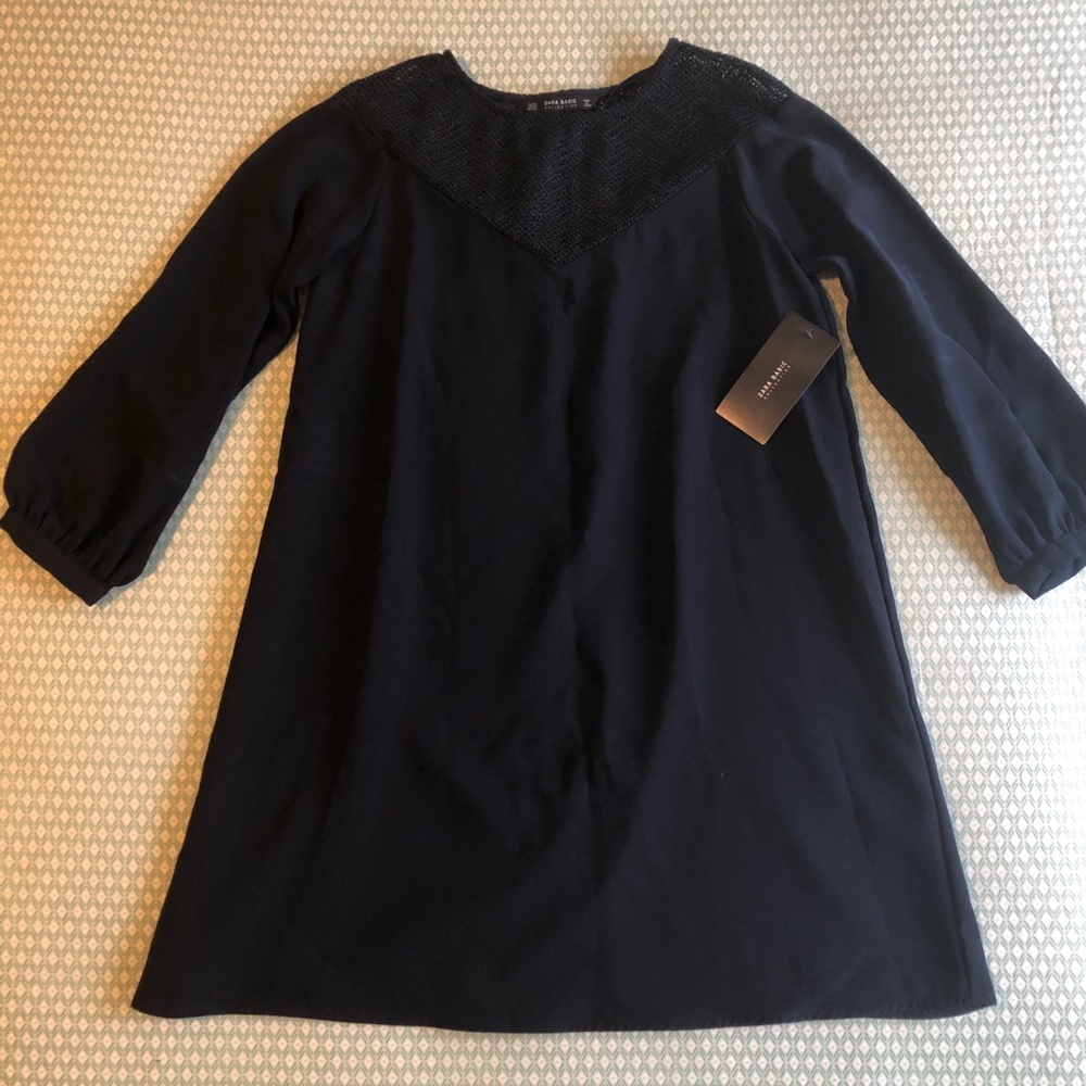 XS Dark Navy Zara Bell Sleeve Dress